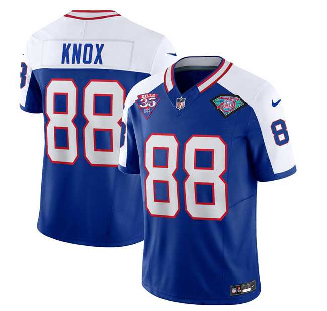 Men & Women & Youth Buffalo Bills #88 Dawson Knox Blue White 2023 F.U.S.E. 75th Anniversary Throwback Vapor Untouchable Limited Football Stitched Jersey->carolina panthers->NFL Jersey